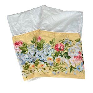Ellen Tracy Floral Pillowcases Standard/Queen Set 2 100% Cotton Bloomcore USA